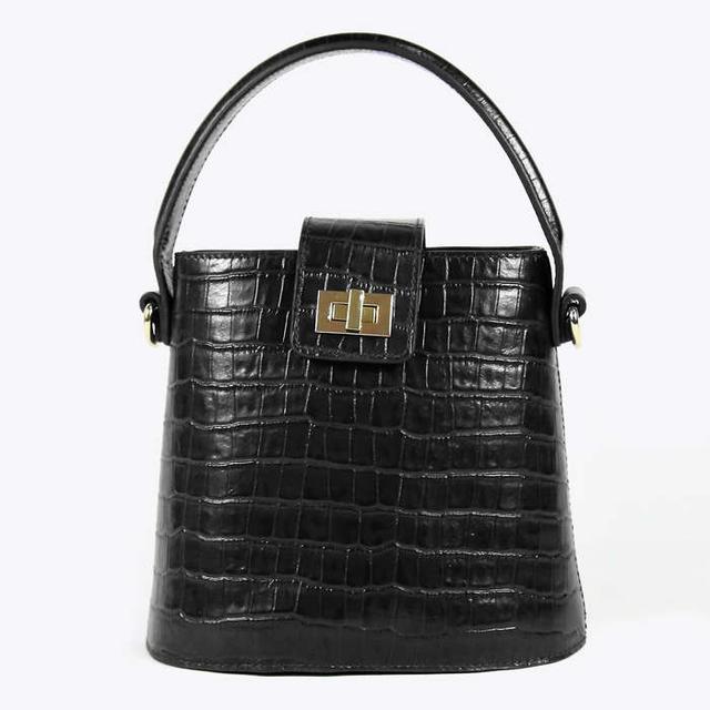 Neely & Chloe No. 56 The Kettle Bag Croc Embossed