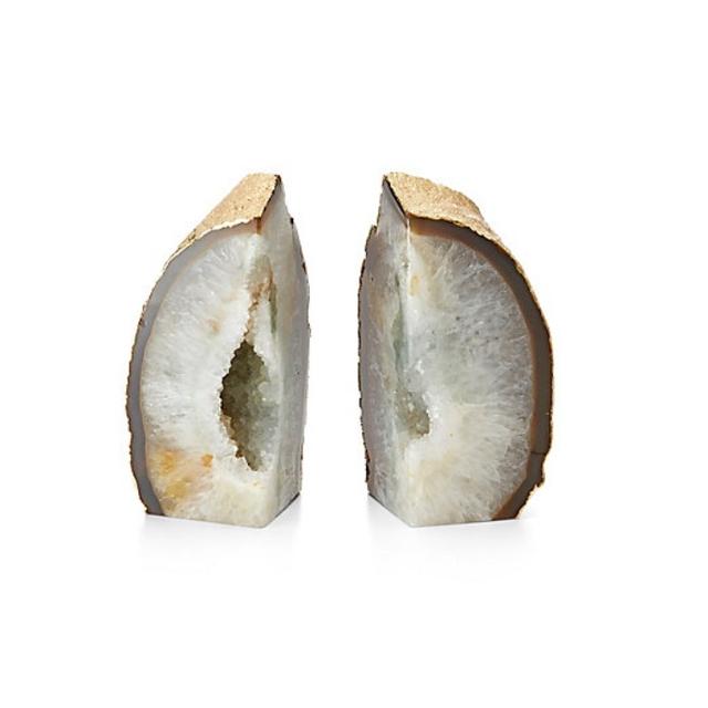 C. Wonder Gold Trim Agate Bookend Set