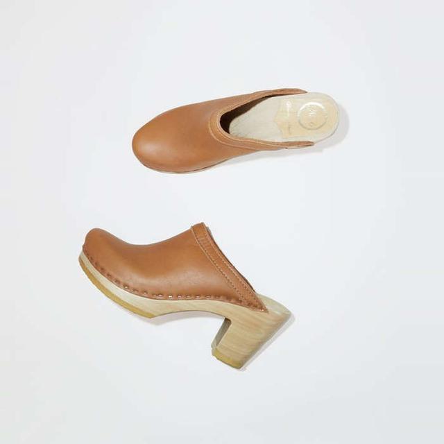 No. 6 Old School Clog on High Heel in Palomino