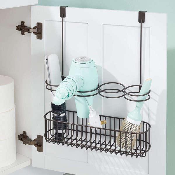 Curling Iron Holder Bathroom Storage For Hair Dryers, Flat Irons