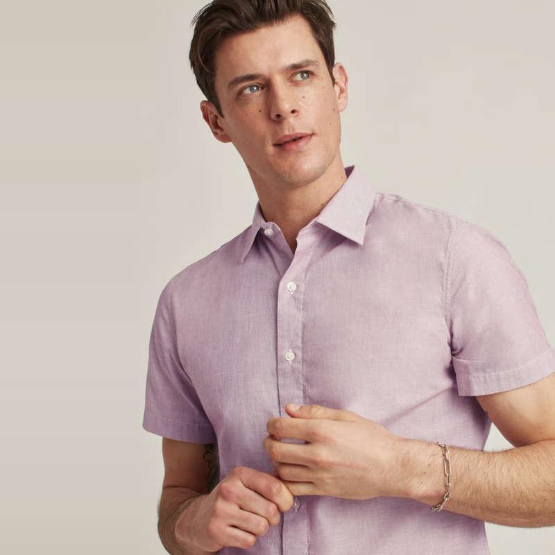 Men's Slim Fit Stretch Cotton Poplin Shirt - Men's Button Down Shirts - New  In 2024