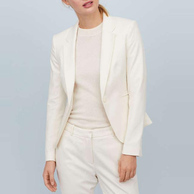 triple white blazers