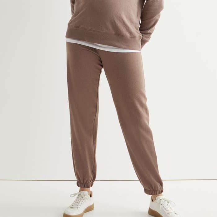 Maternity Rollover-Waist Jogger Sweatpants