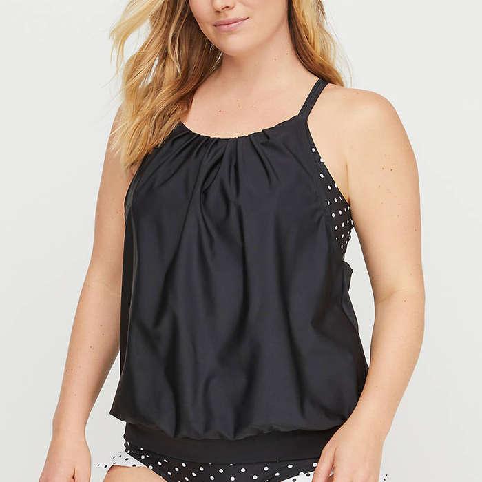  Lane Bryant Women's V-Wire Swim Tank with Built-in