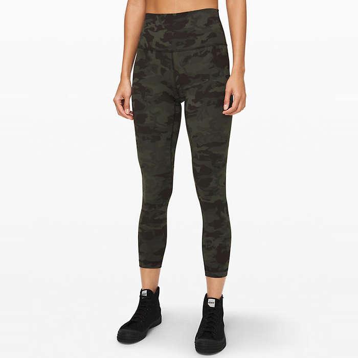 RBX Women Activewear Cropped Leggings Pant Camouflage High Waisted Black  Size L