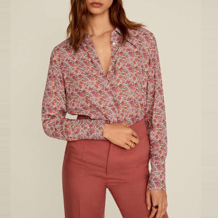 Mango Floral Flowy Shirt