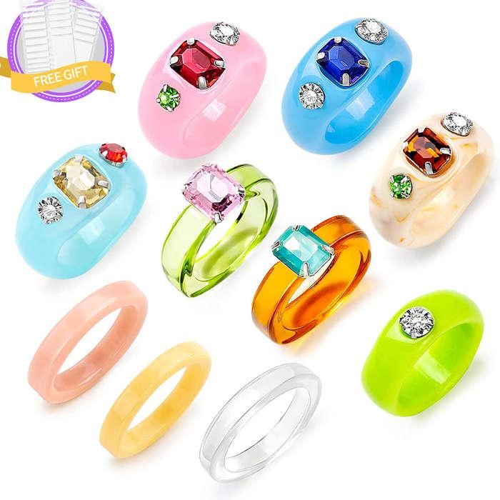Best Jewelry Fashion Trends 2021: Plastic and Enamel Bubble Rings