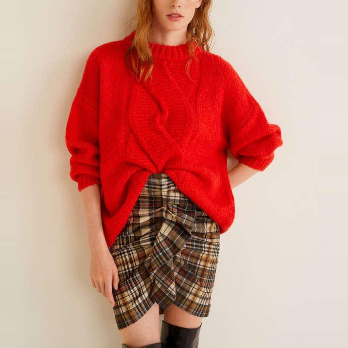 Check Corduroy Skirt