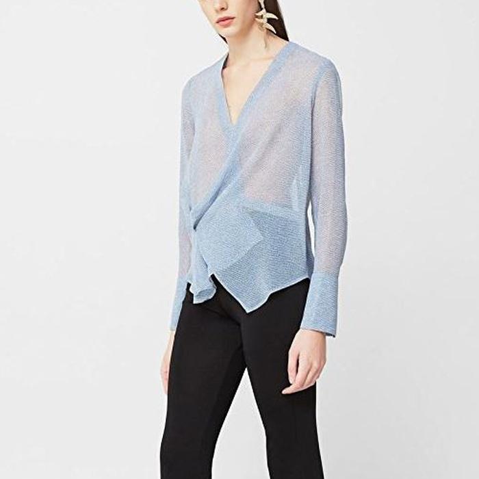 Mango Sheer Wrap Blouse
