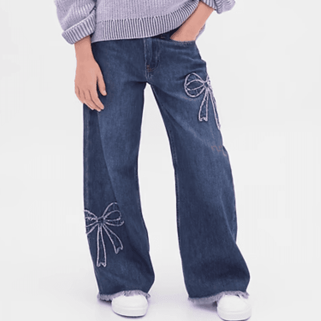 Kids Low Rise Stride Wide-Leg Jeans