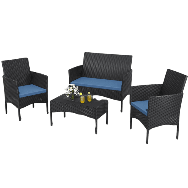 ALAULM 4 Pieces Patio Conversation Set