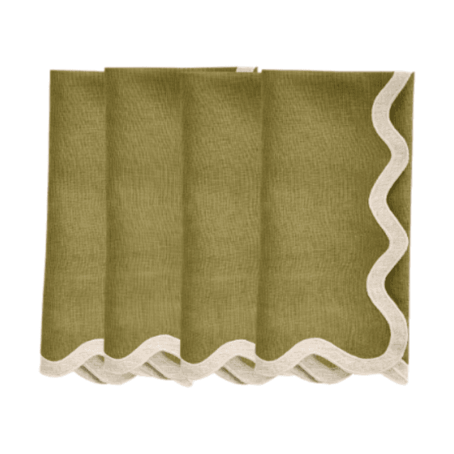 Quince European Linen Scallop Edge Napkins