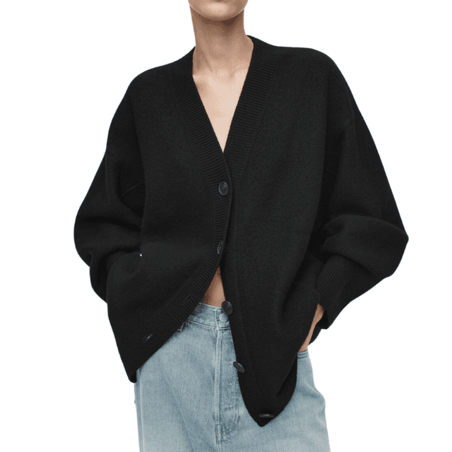 COS Oversized Boiled Merino Wool Cardigan