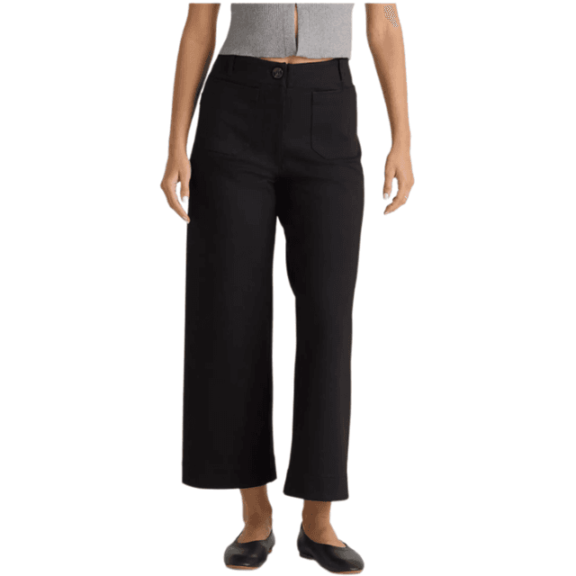 Quince Ultra-Stretch Ponte Cropped Wide Leg Pants