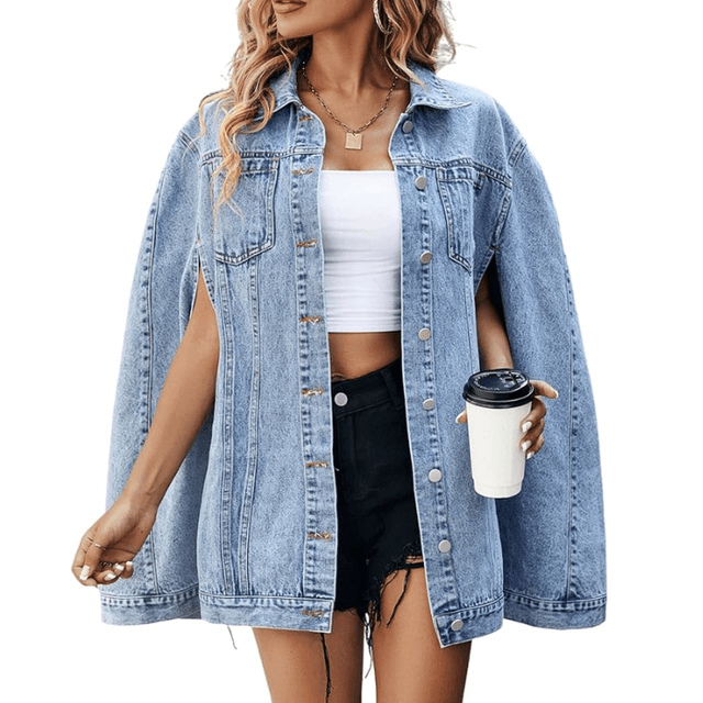 Angsuttc Denim Cape Jacket