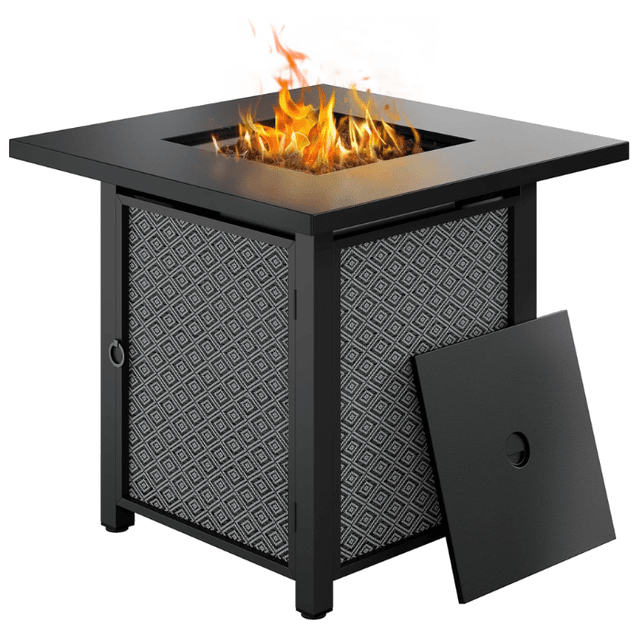 SUNLEI 28" Propane Fire Pit Table with Rain Cover