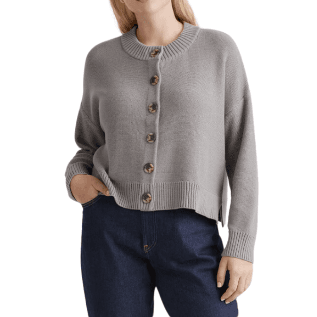 Quince 100% Organic Cotton Cropped Cardigan