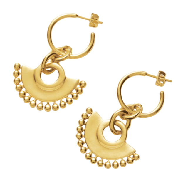 Zenyu Fan Chandelier Hoop Earrings