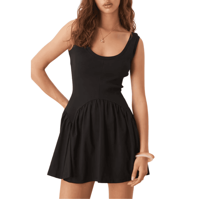 ASOS Design Scoop Seam Detailing Dropped Waist Mini Dress