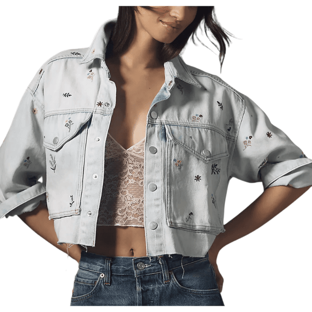 Pilcro Embroidered Utility Denim Jacket