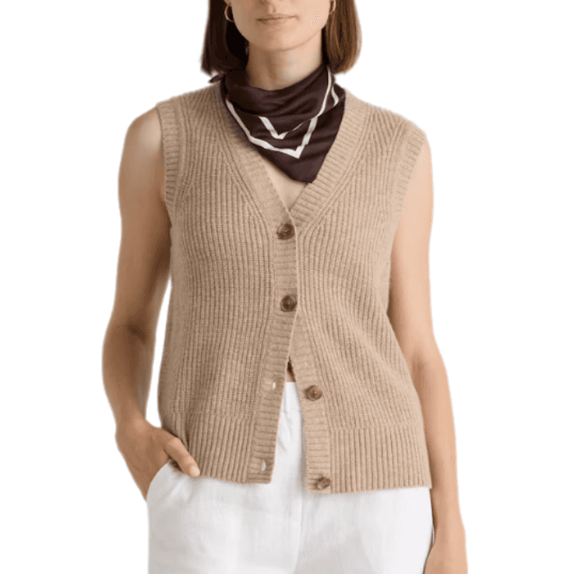 Quince Mongolian Cashmere Fisherman Sweater Vest