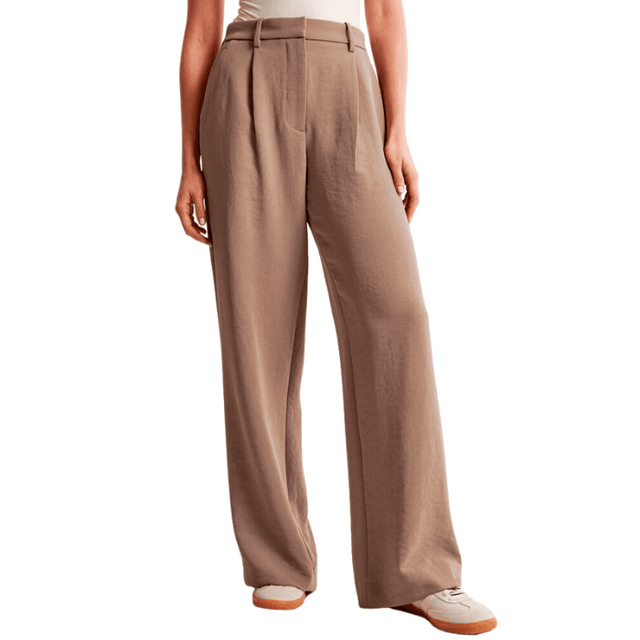Abercrombie & Fitch Premium Crepe Tailored Ultra Wide-Leg Pant
