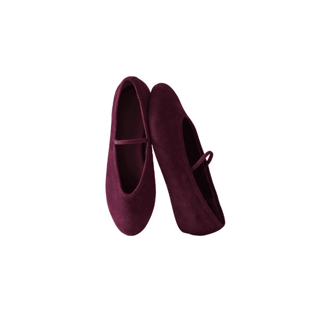 Suede Mary Jane Ballet Flats