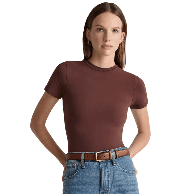 Quince Stretch Cotton Jersey Fitted T-Shirt
