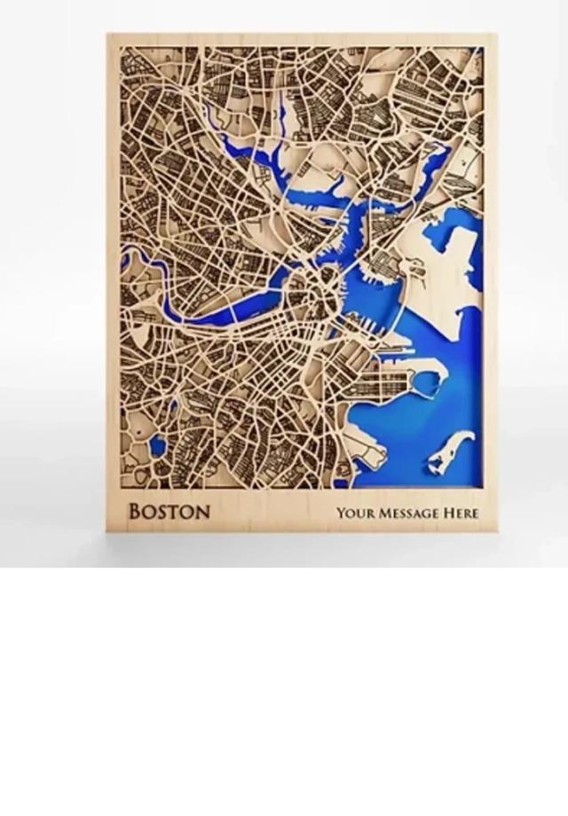 MissionMap Wooden Map of Any City - Custom Message - Housewarming Gift -Personalized Gift - 16"x16"
