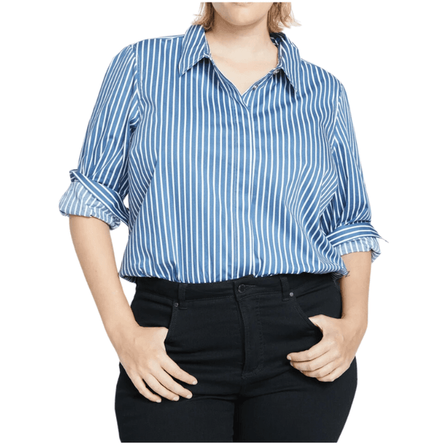 Universal Standard Elbe Stretch Poplin Shirt Classic Fit