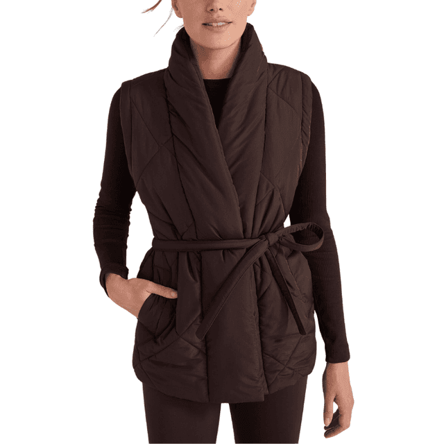 Quilted Puffer Belted Vest