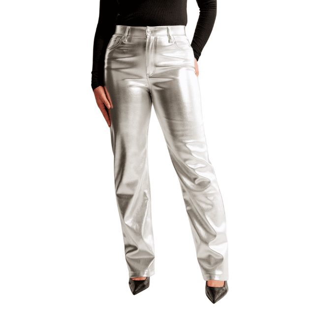 Abercrombie & Fitch Curve Love Vegan Leather 90s Relaxed Pant
