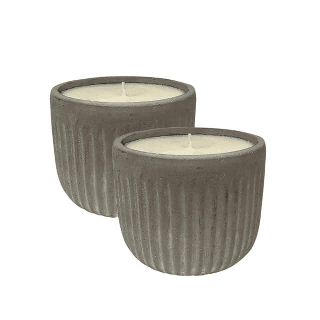 K. Hall Grooved Cement Citronella Candle