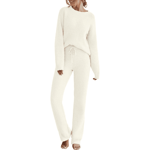 MEROKEETY Fuzzy Fleece 2-Piece Pajama Set
