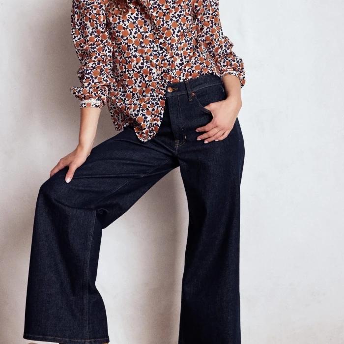 Boden High Rise Wide Leg Jeans