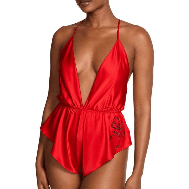Victoria’s Secret Satin Sparkle Bow Flutter Romper