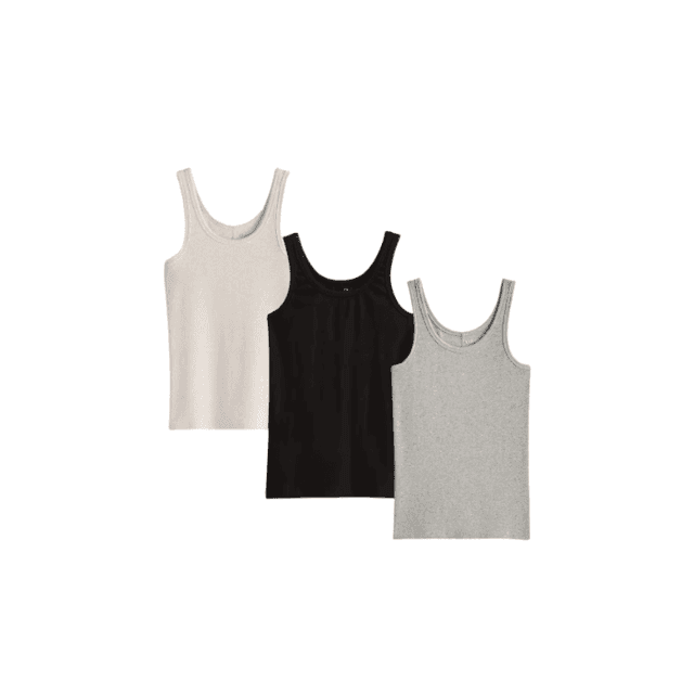 Organic Cotton Micro-Rib Scoop Neck Tank 3 Pack Bundle
