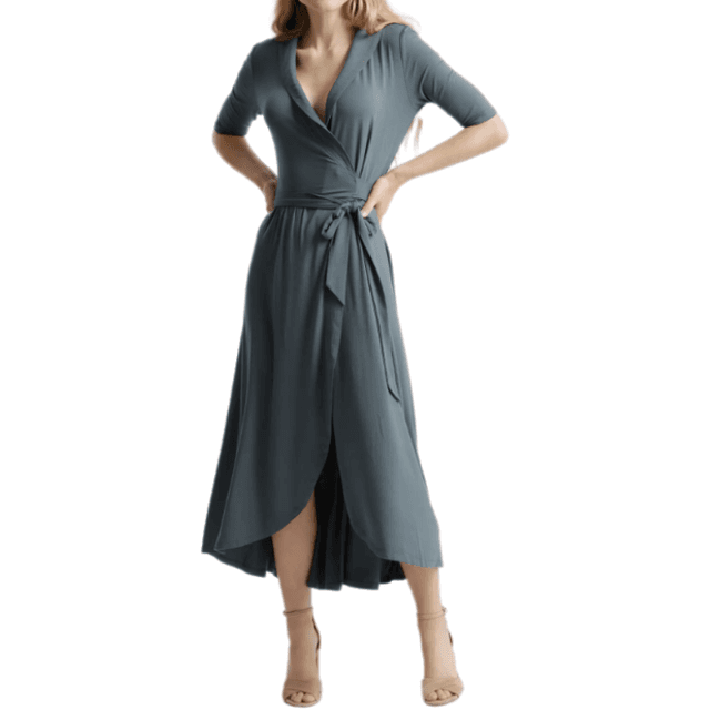 Quince Tencel Jersey Midi Wrap Dress