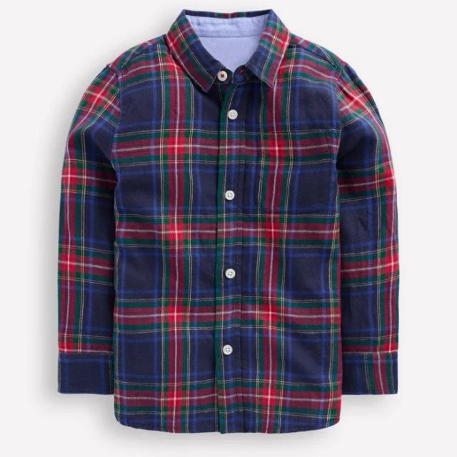 Cosy Cotton Check Shirt-Navy Check