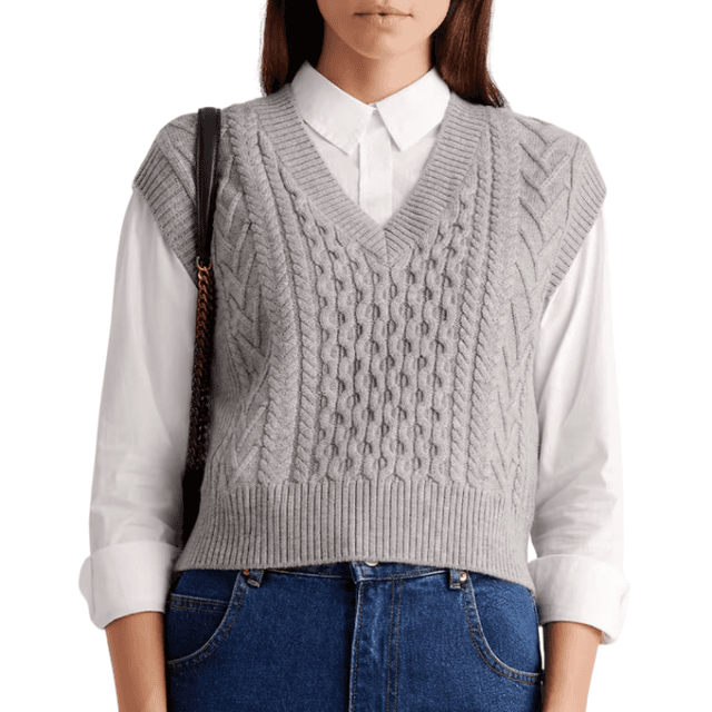 Quince Australian Merino Wool Cable Sweater Vest