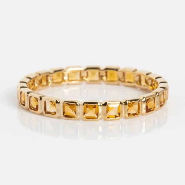 Family Gold Solid Gold Gemstone Eternity Stacking Ring