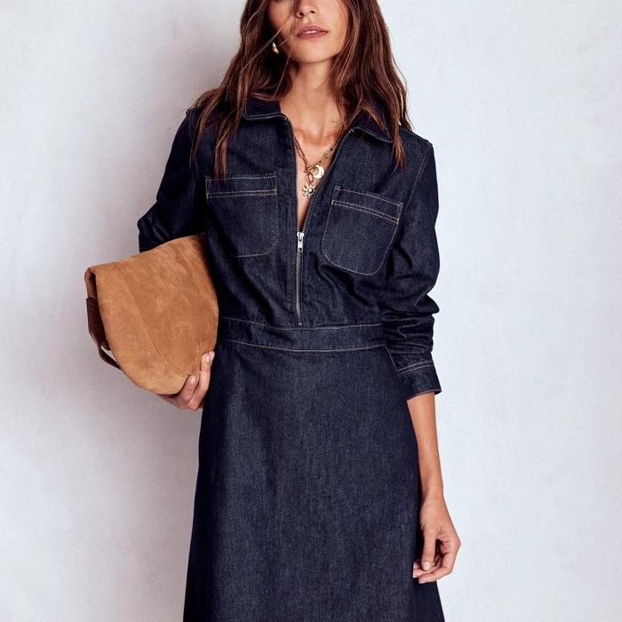 Boden Flippy Denim Short Dress