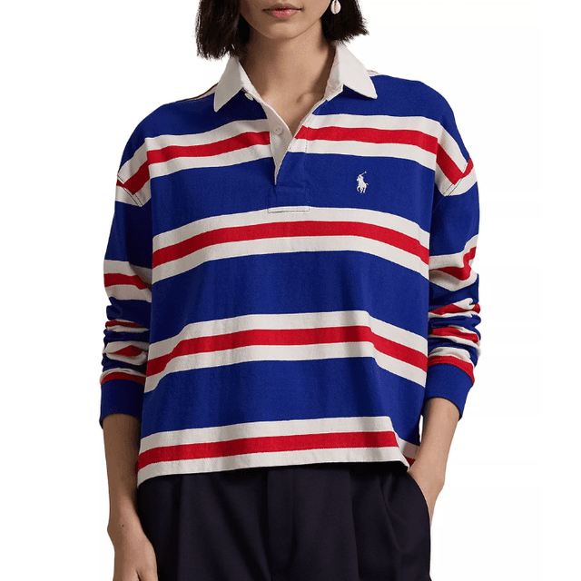 Polo Ralph Lauren Striped Jersey Cropped Rugby Shirt
