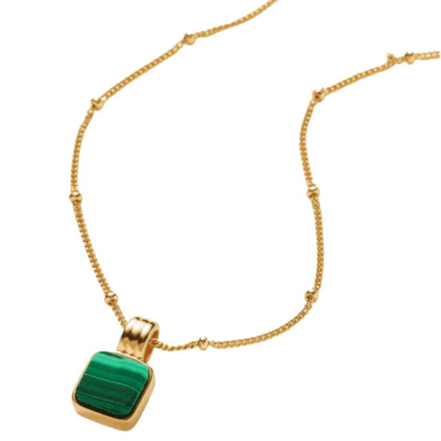 Lucy Williams Square Malachite Necklace