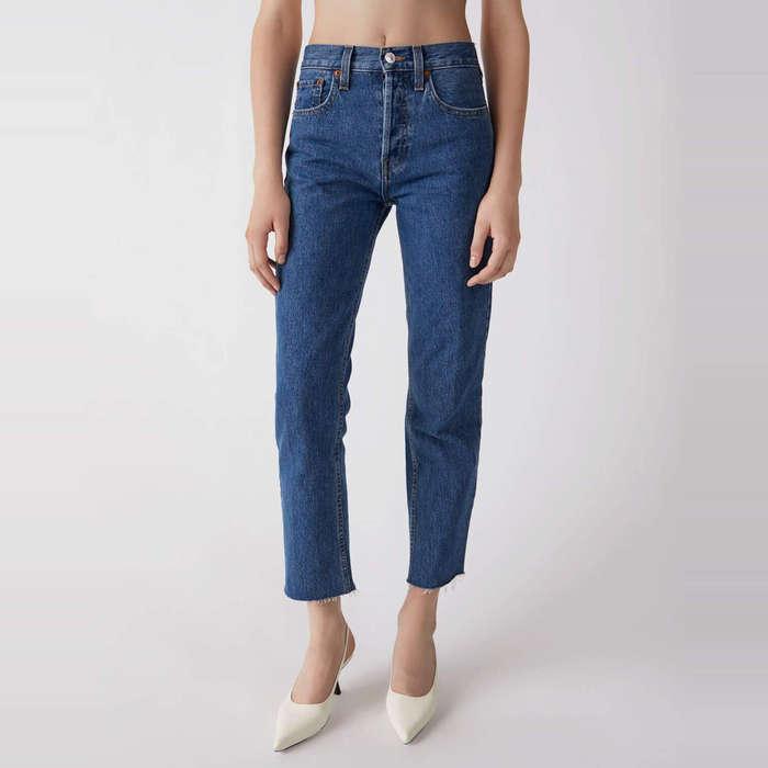 Re/Done High Rise Stove Pipe Jeans