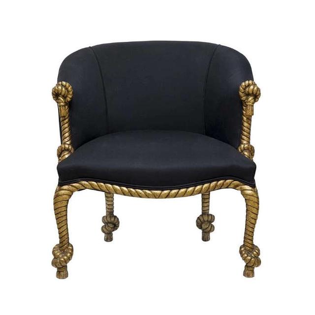 Paloma & Co Vintage Napoleon III Tub Chair With Rope And Tassel Detail