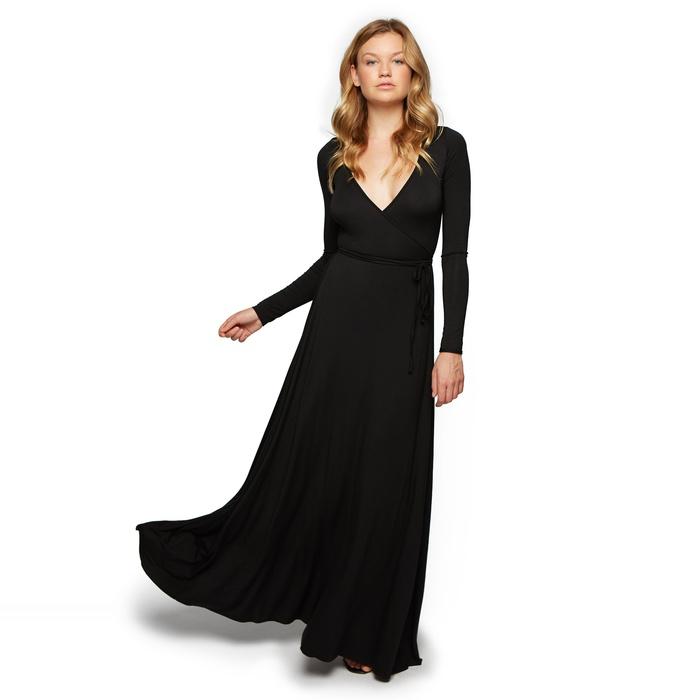 RP Long Wrap dress in Black