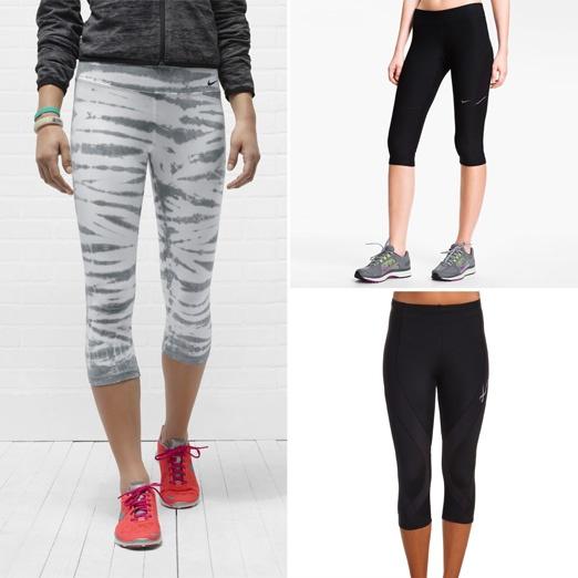 Women's Cropped Nike Pro 3/4 Capri Sports Leggings in Grey and