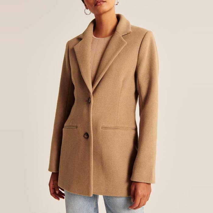 Abercrombie & Fitch Wool-Blend Blazer Coat