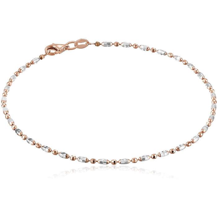 Amazon Collection Oval and Round Mezzaluna Chain Ankle Bracelet